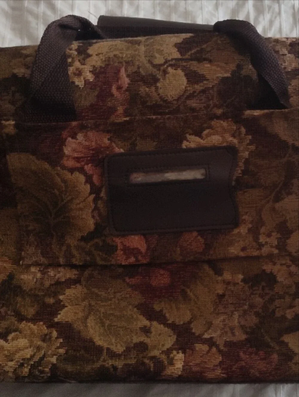 Pierre Cardin Brown Floral Tapestry Duffel Bag